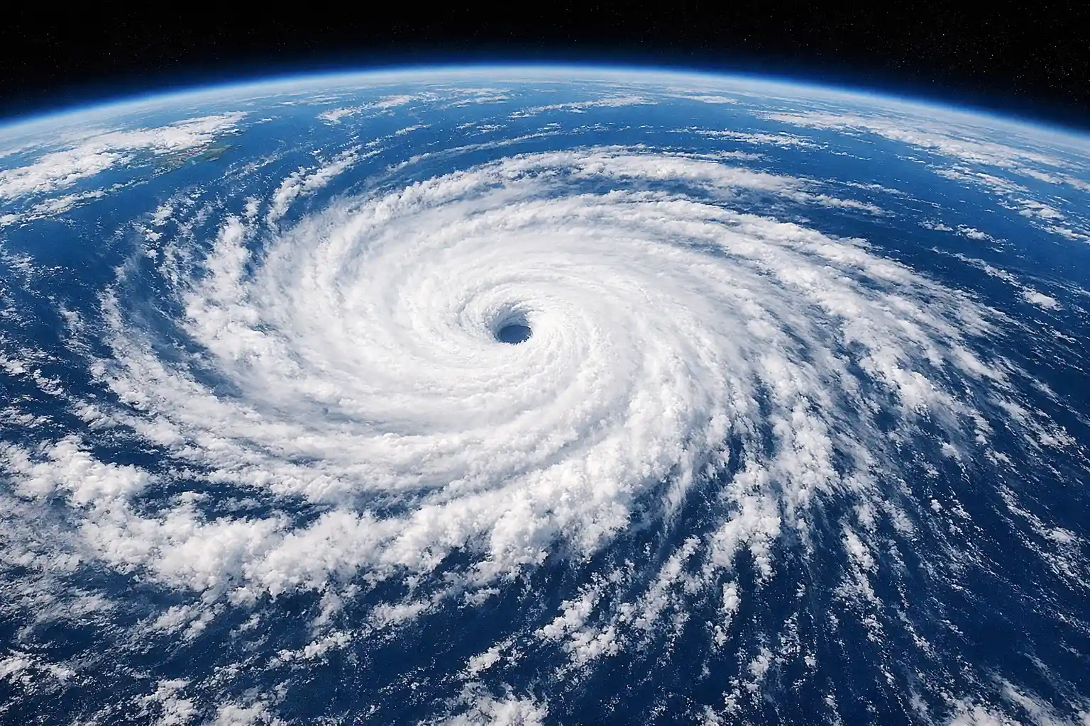 Satellite View of a Powerful Typhoon Over the Ocean