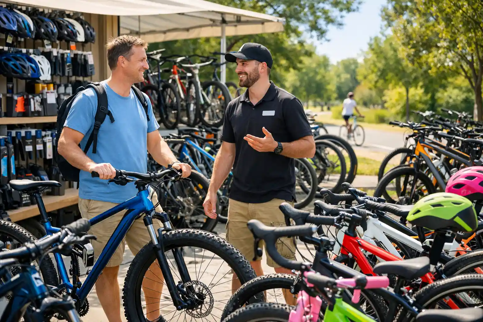 Customer Choosing the Right Bike at a Bicycle Shop