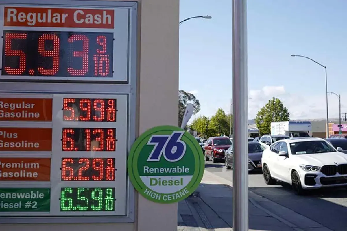 Gas station updating fuel prices to attract customers.