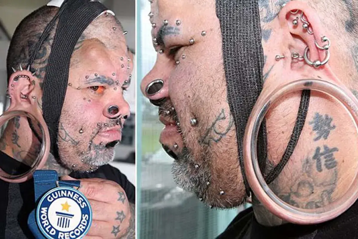 Record breaking oversized earrings on display