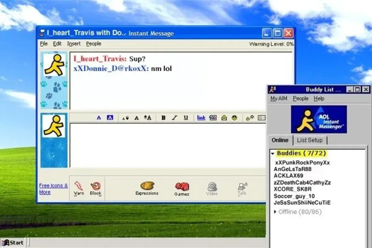 AOL Instant Messenger chat interface