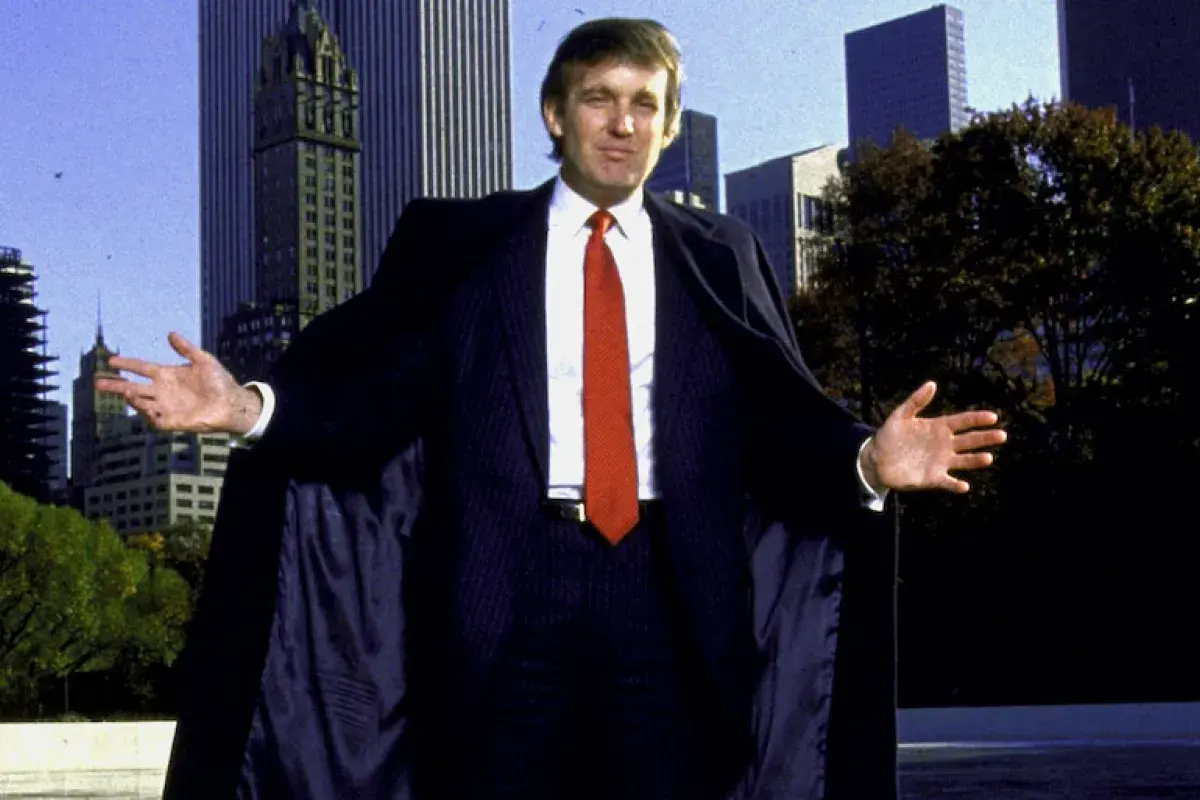 Young Donald Trump in a business suit