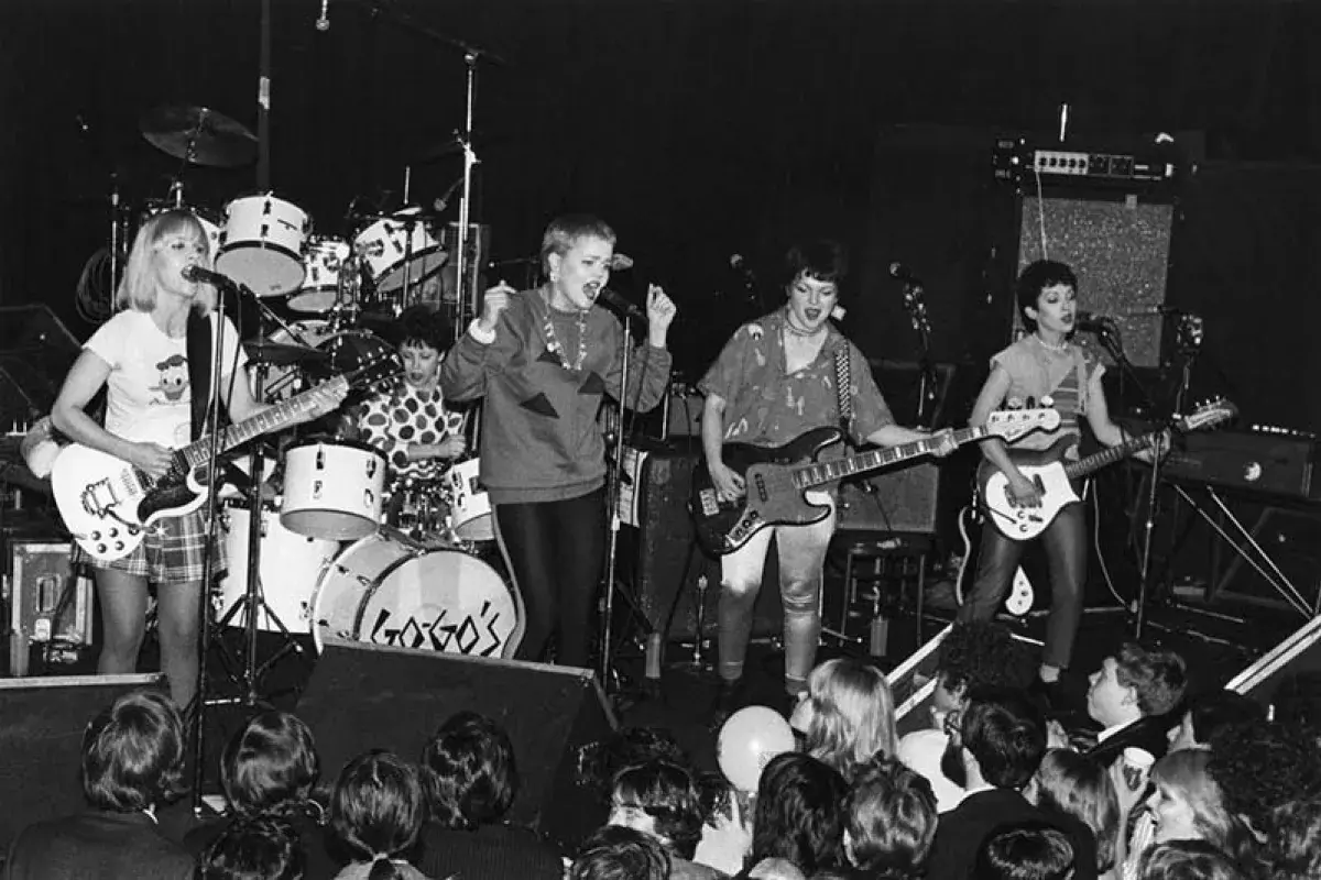 The early Go Gos playing in the Los Angeles punk scene