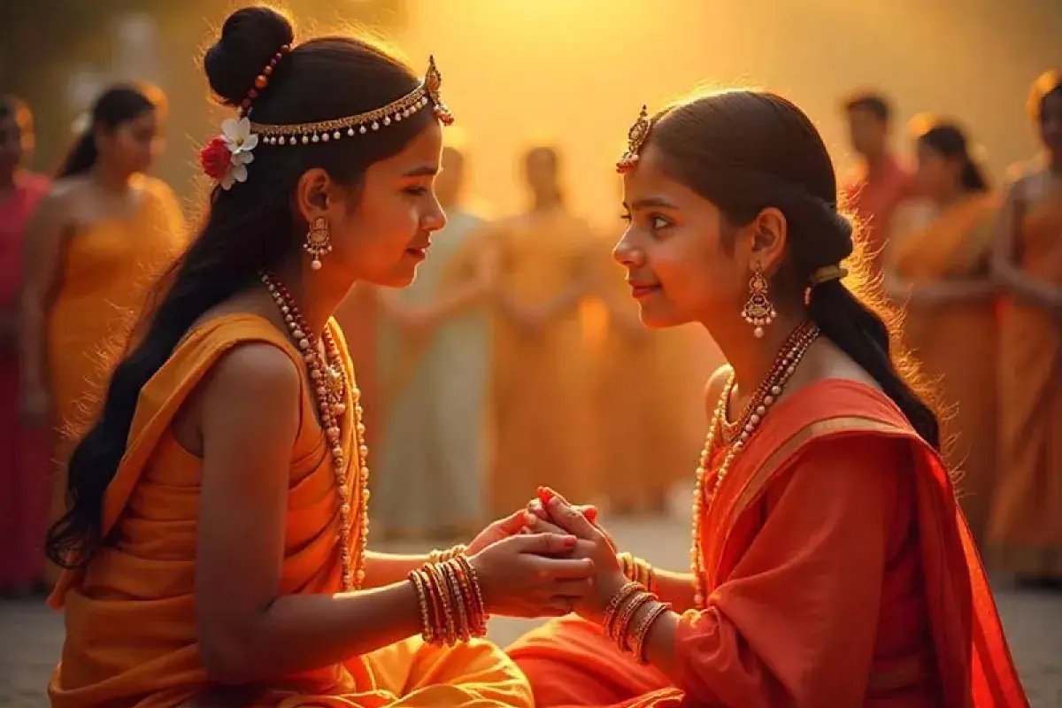 Traditional ear piercing ceremony with cultural symbolism