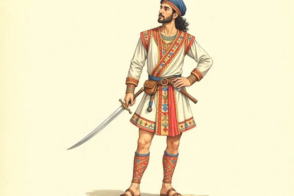 Ancient Persian soldier wearing the first known heels