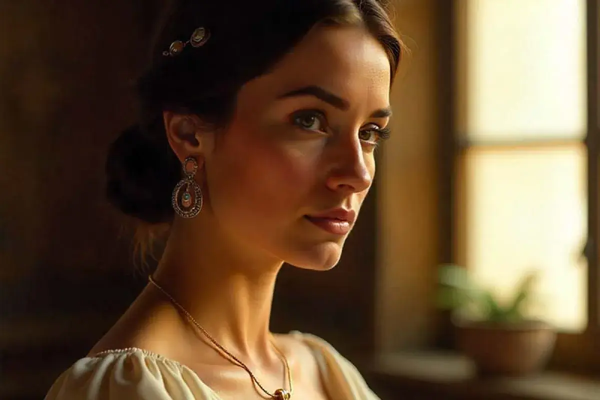 Historical earrings showing social class differences