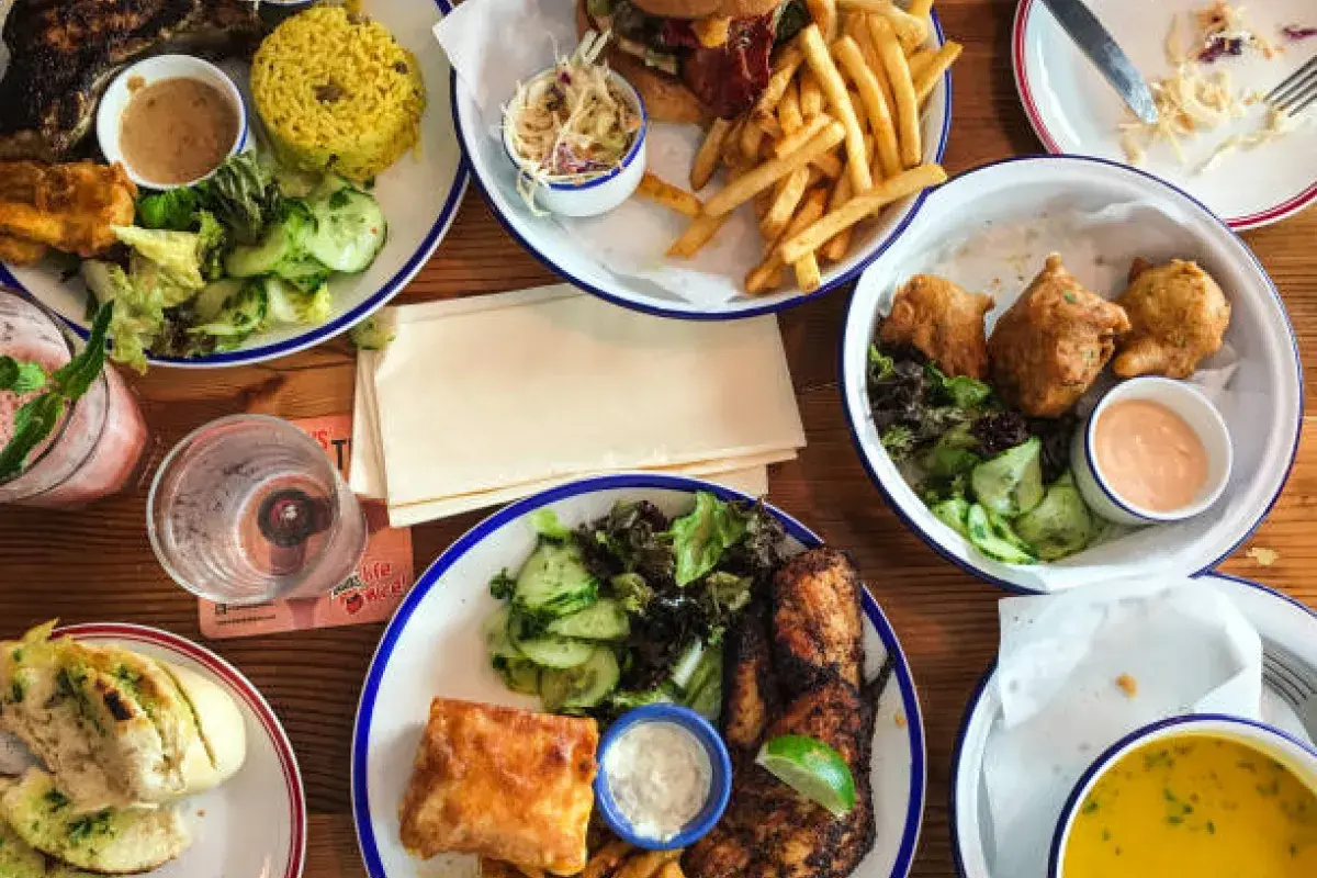 American casual dining restaurant showcasing very large entrées