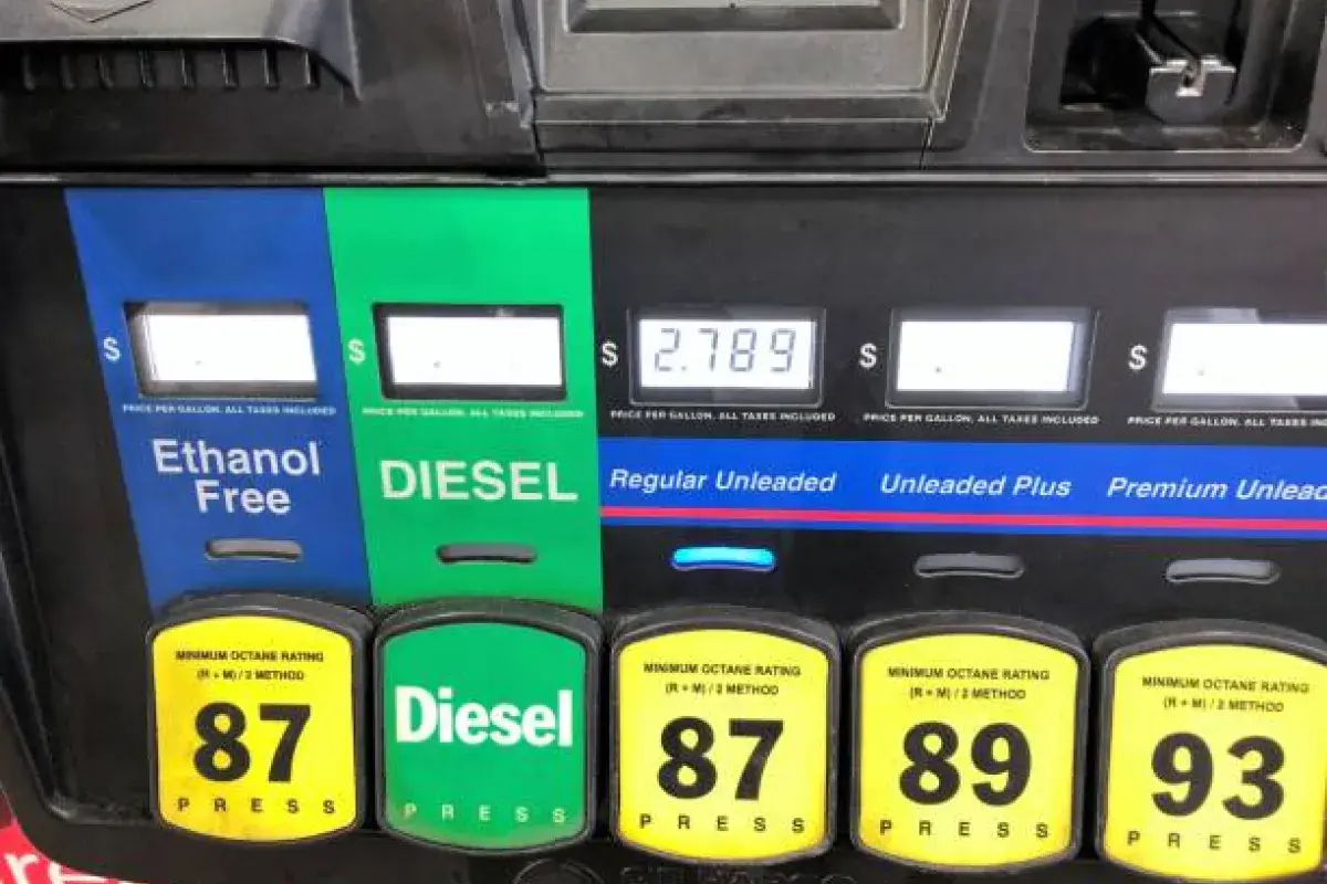 Summer blend and winter blend gasoline pumps in the US.