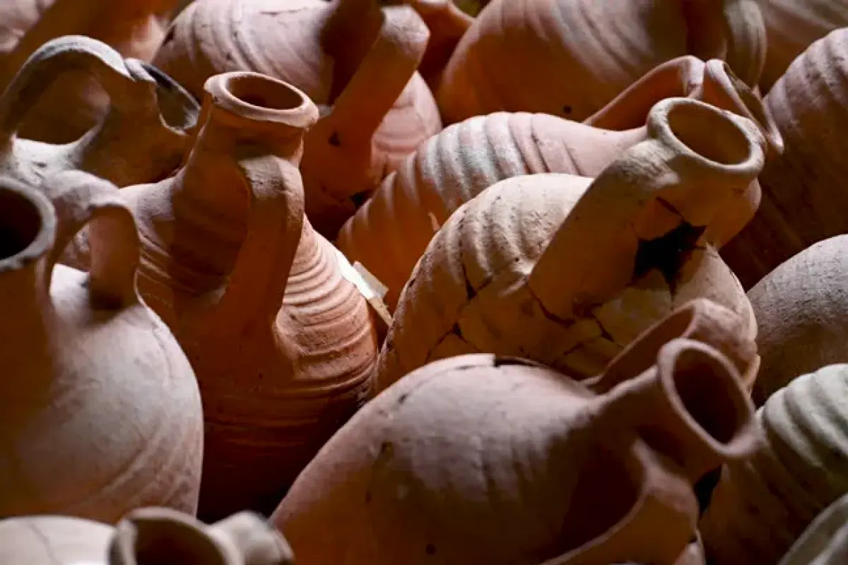 ancient clay wine jars from early civilizations