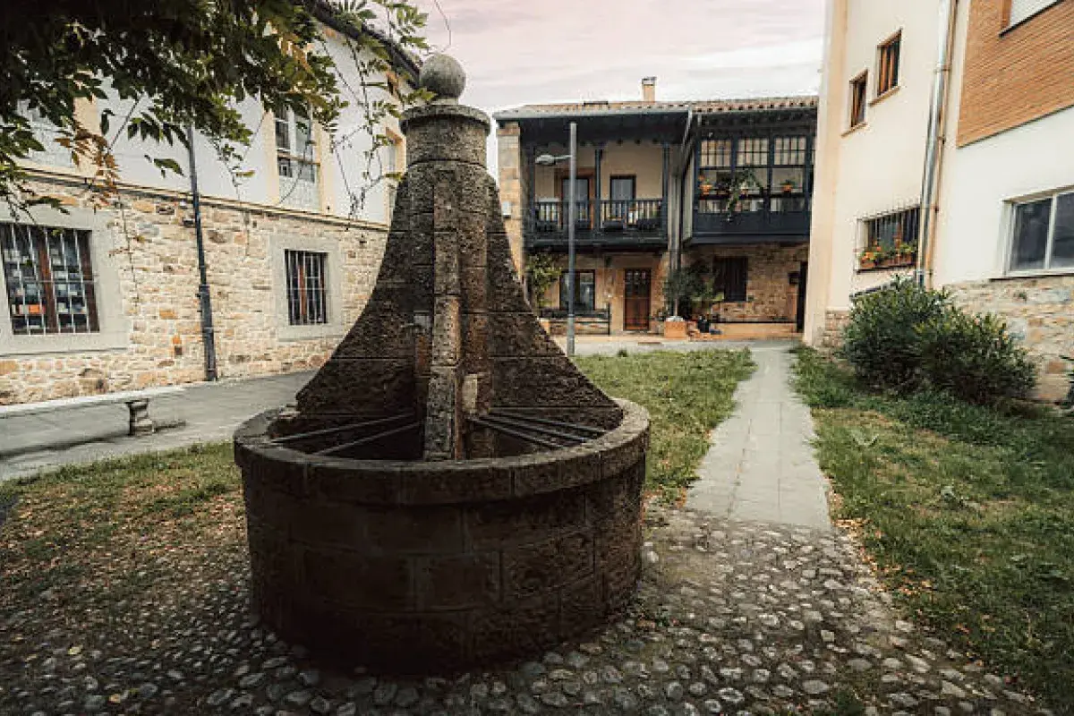 medieval well in village center