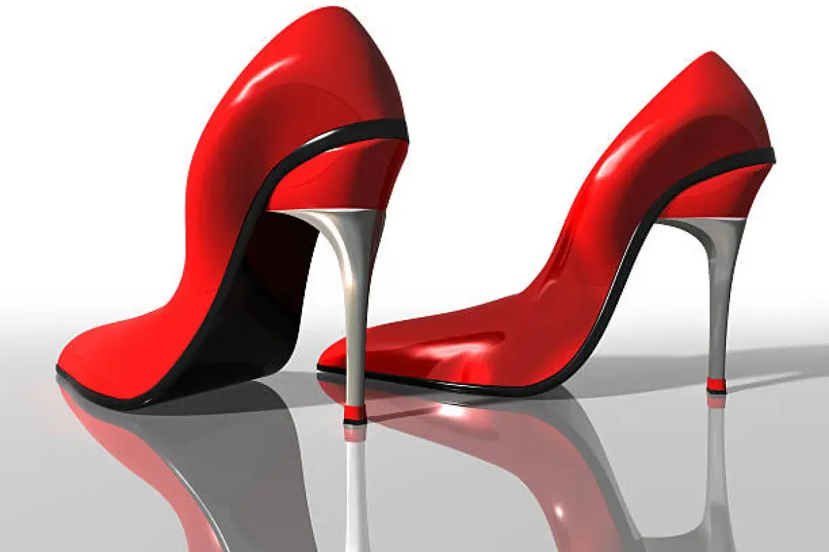 Close up of classic stiletto heels with slender shape