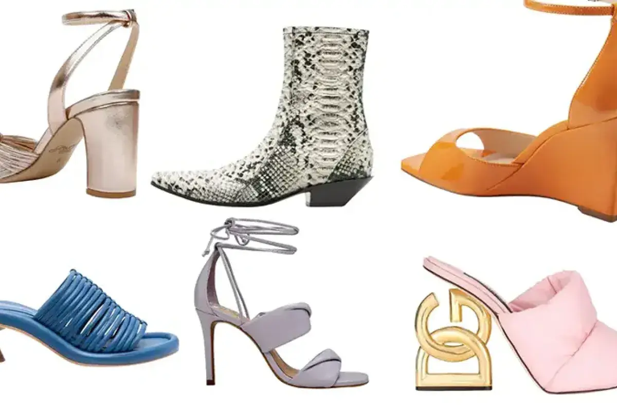 Collage of various high heel styles and shapes
