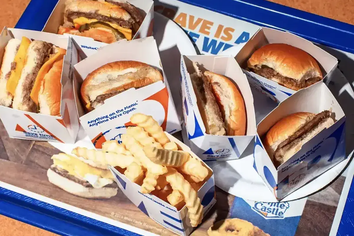 Eating Sliders at White Castle Table