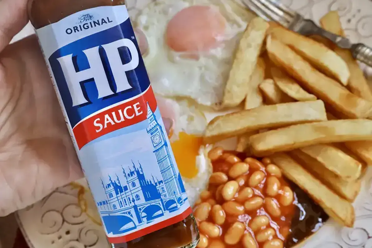 HP Sauce completing a traditional English breakfast
