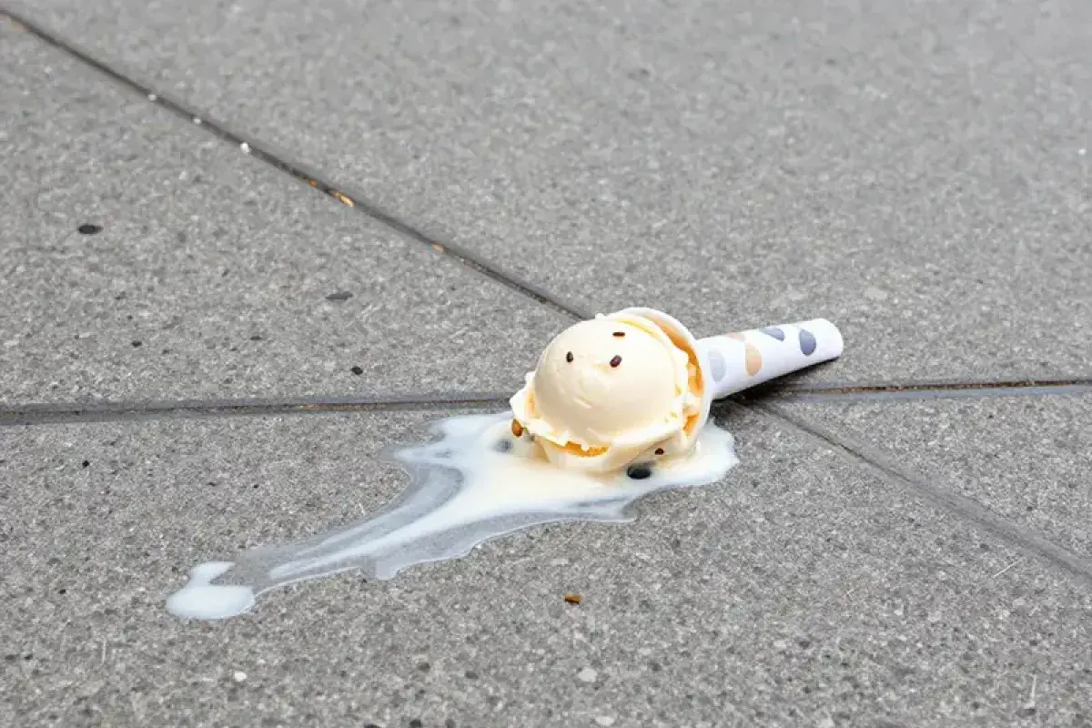 Ice cream dropped in New York street