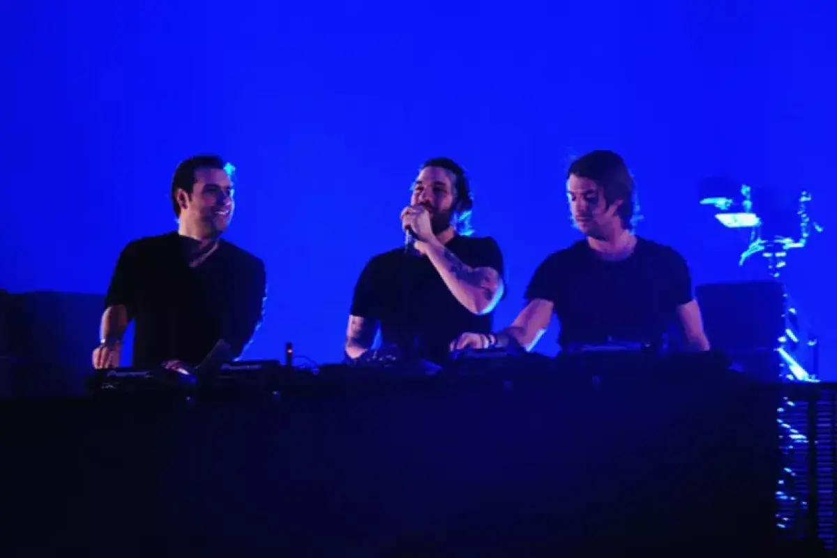 Swedish House Mafia trio performing live