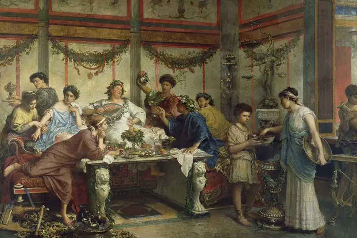  Ancient Roman Banquet Featuring Lettuce