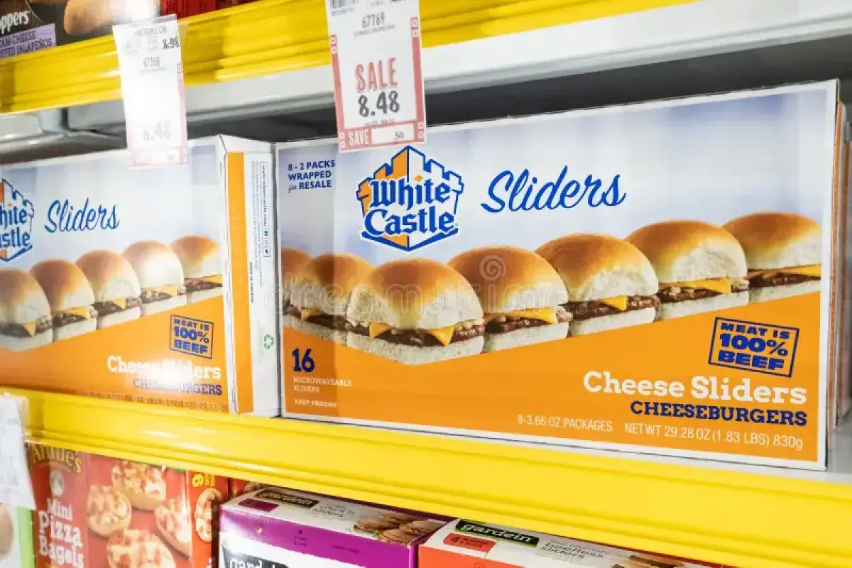 White Castle Frozen Sliders on Store Shelf