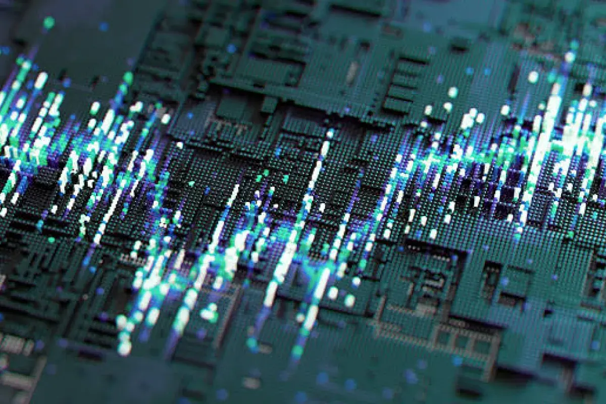 Silicon processor wafer representing chip manufacturing
