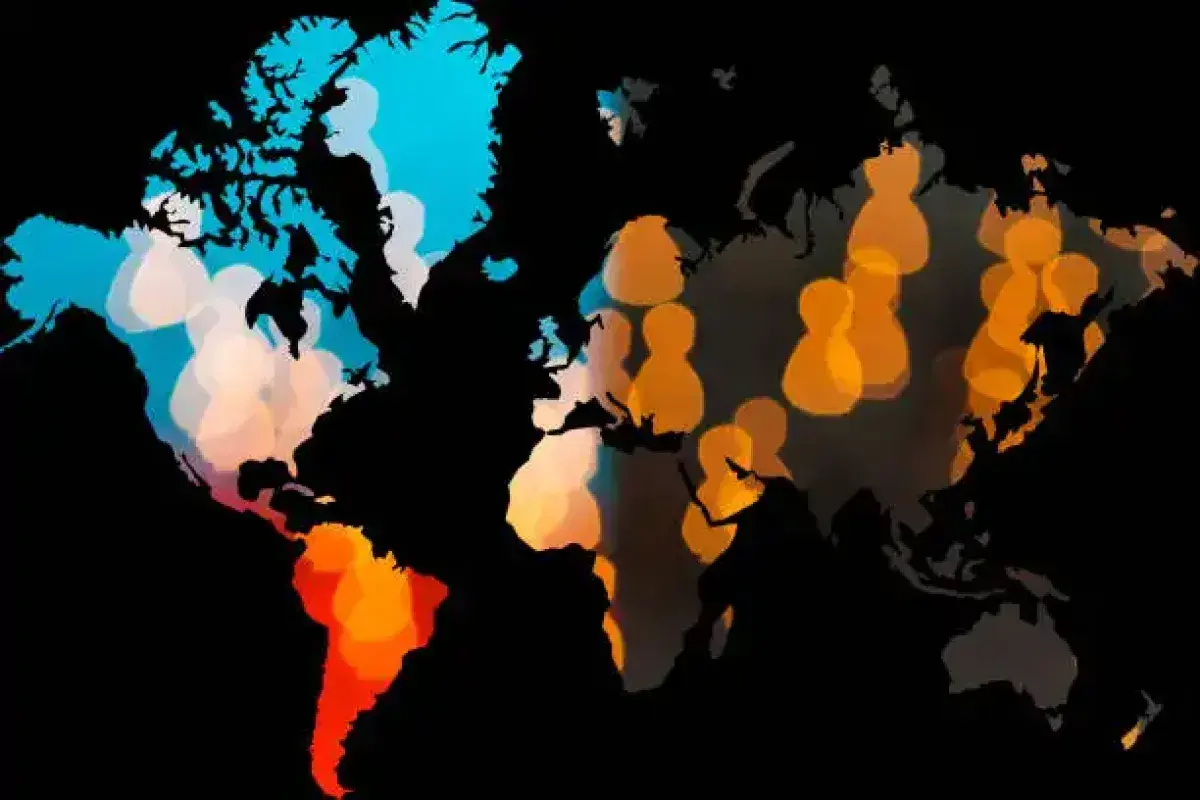 World map highlighting modern geopolitical flashpoints