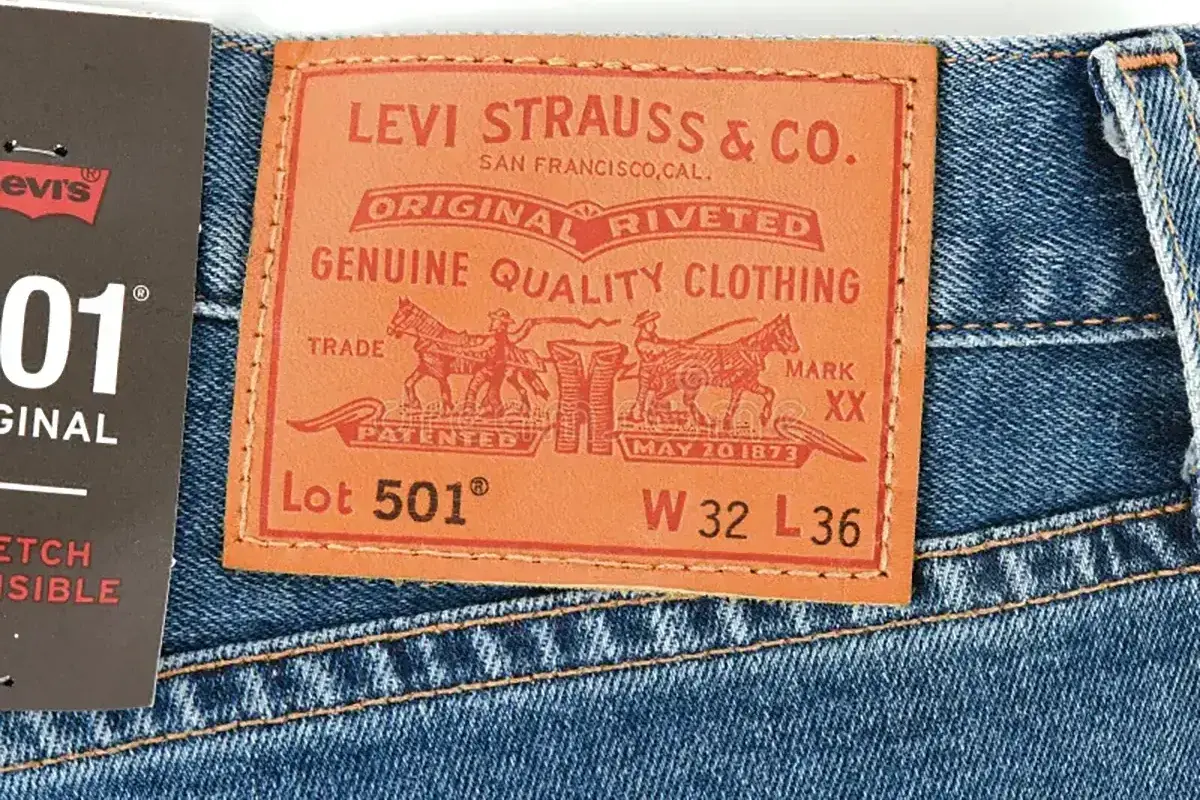 Iconic Levi’s 501 denim label detail
