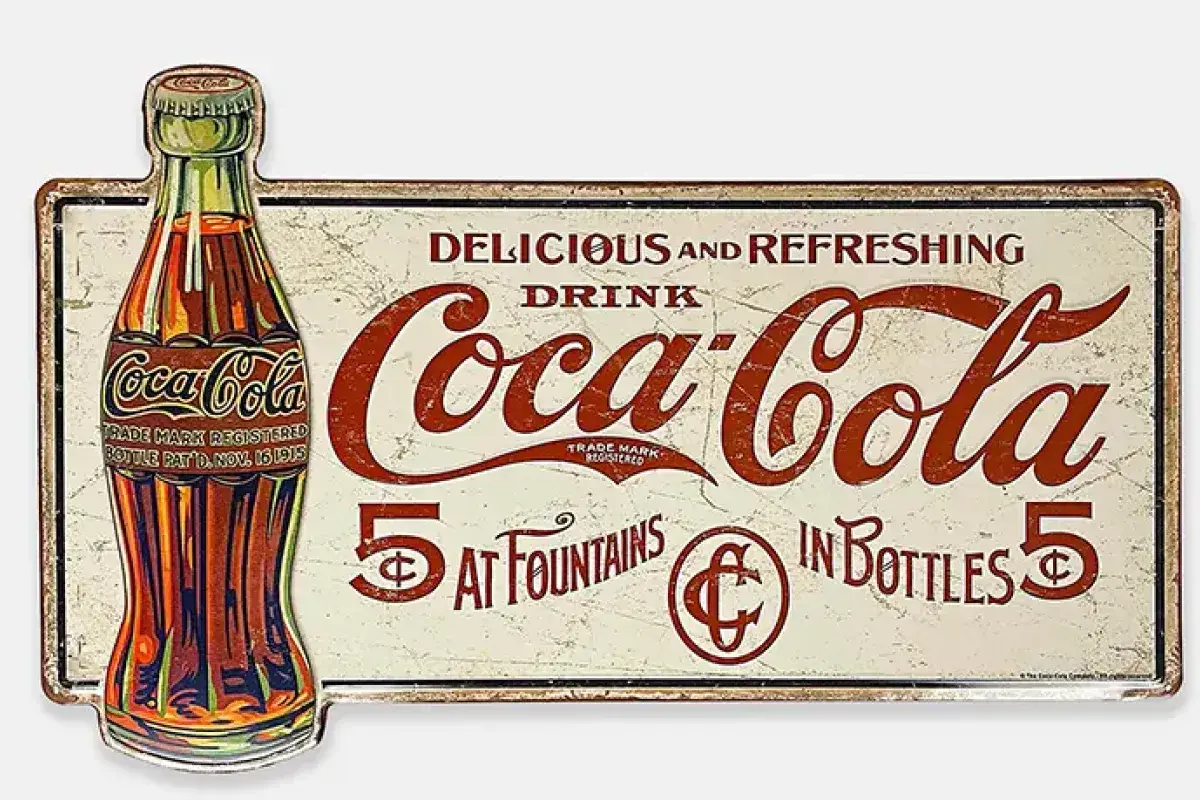 Coca-Cola bottle costing five cents in early 1900s