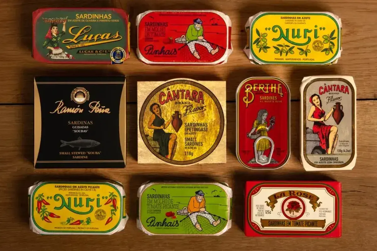 Decorative and collectible sardine tins from Europe