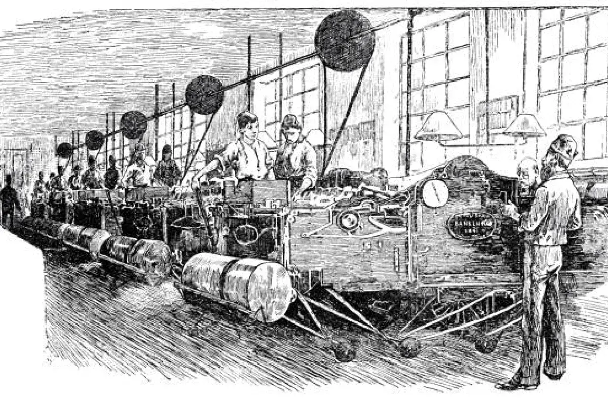 Historical depiction of early sardine canning inspired by Napoleon era needs
