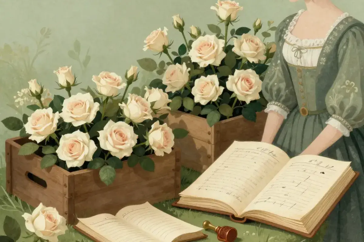 Historical rose trade illustration