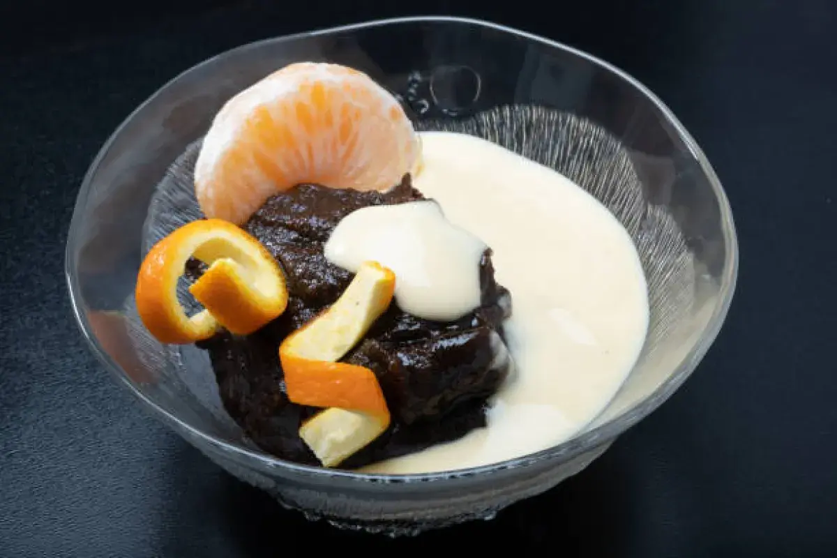 Finnish mämmi dessert served with cream