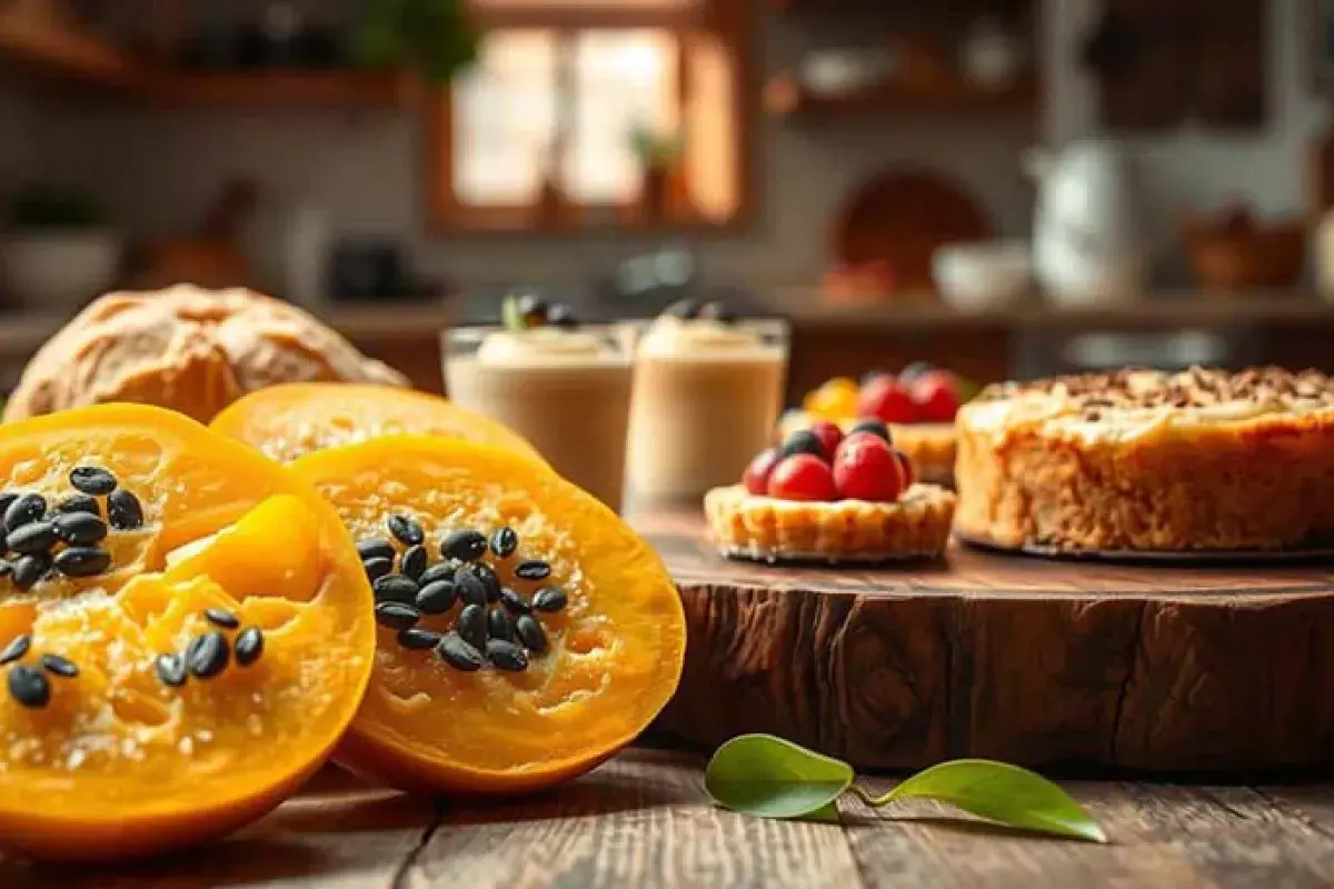 Modern chef using pawpaw fruit in creative cuisine