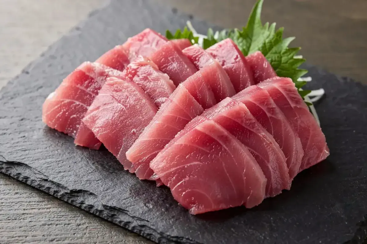 Chutoro tuna sashimi showcasing balanced marbling