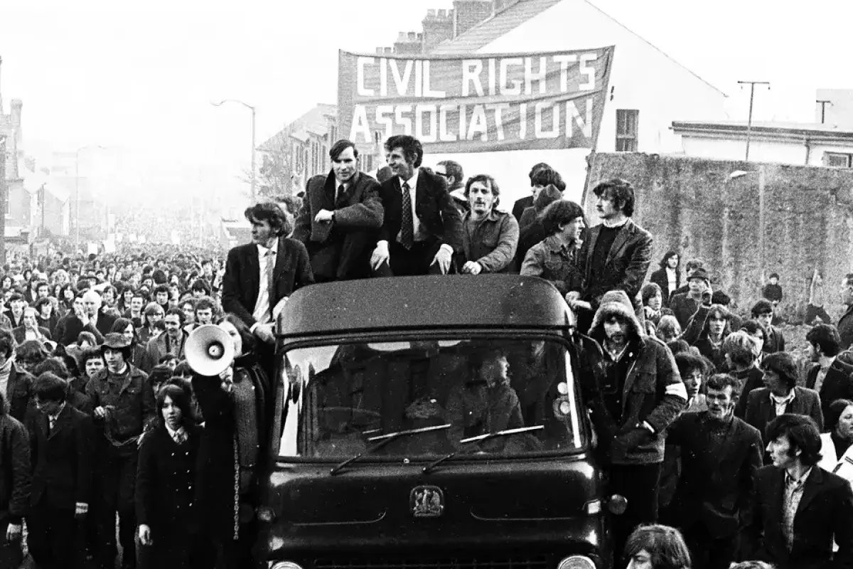 Civil rights march in Derry on January 30, 1972