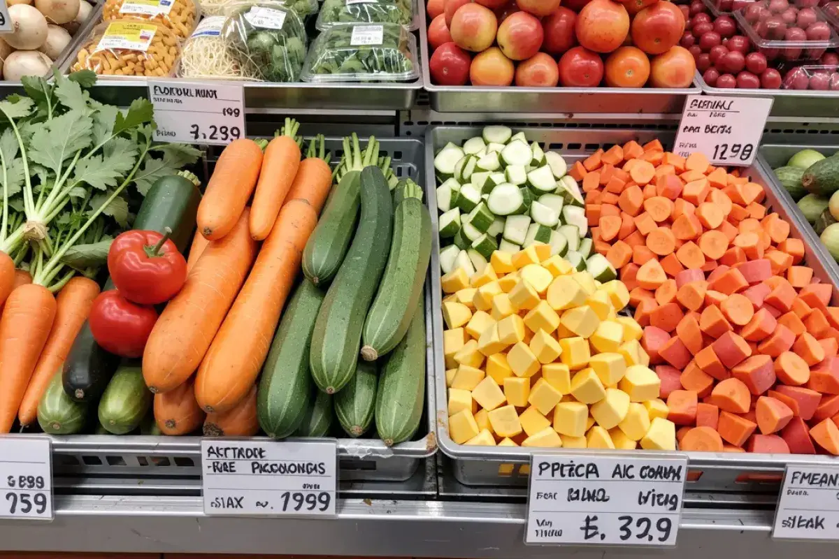 Whole vegetables compared to precut produce