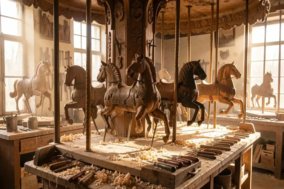 antique carousel carving workshop