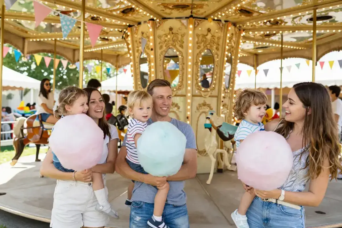 carousel celebration with families