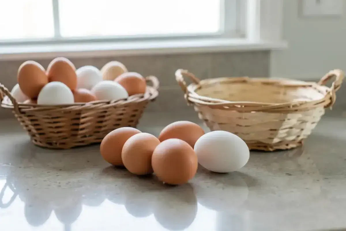 eggs on kitchen counter with natural light