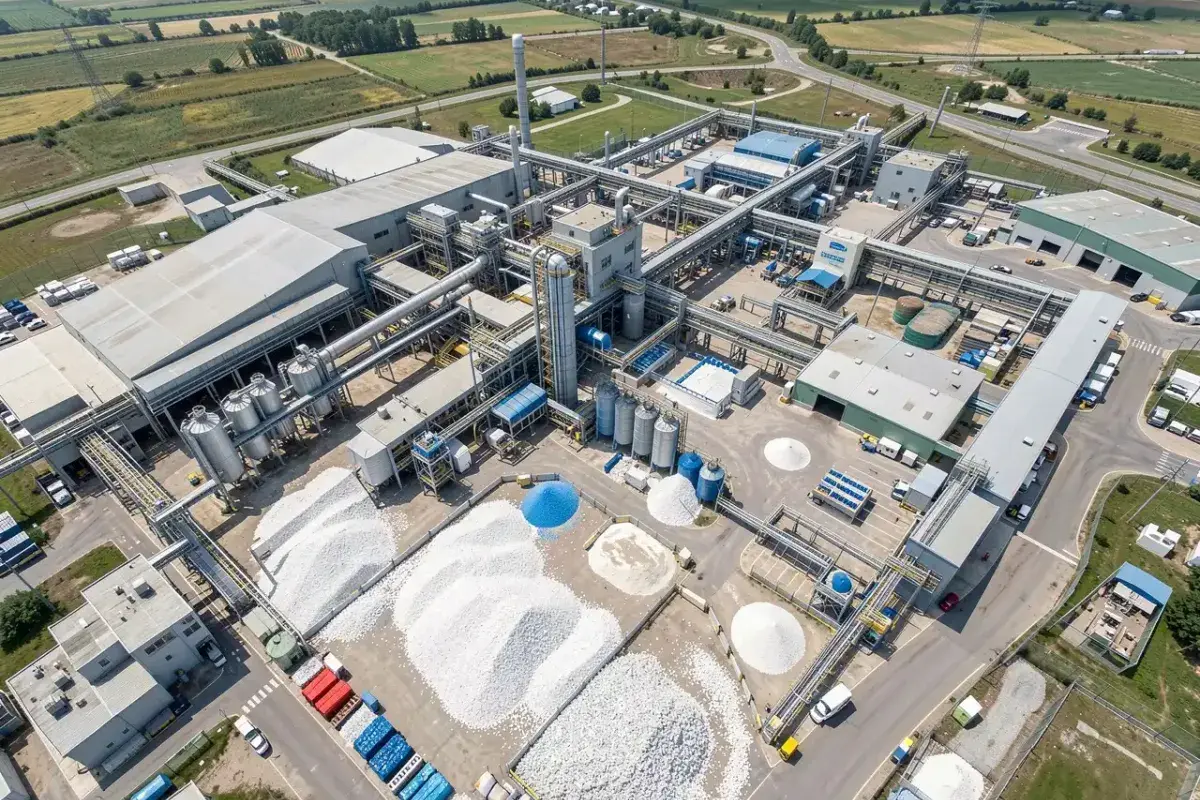 Industrial Plastic Production Plant and Polymer Pellets