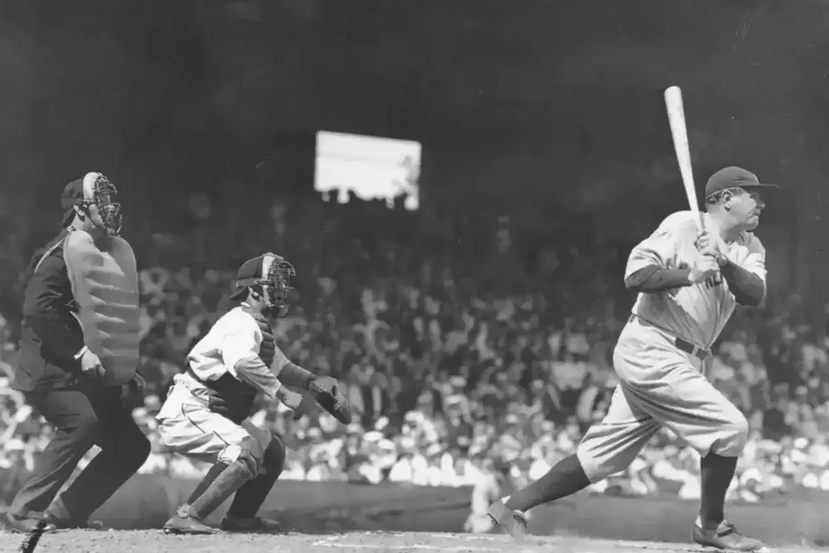 Babe Ruth classic baseball swing