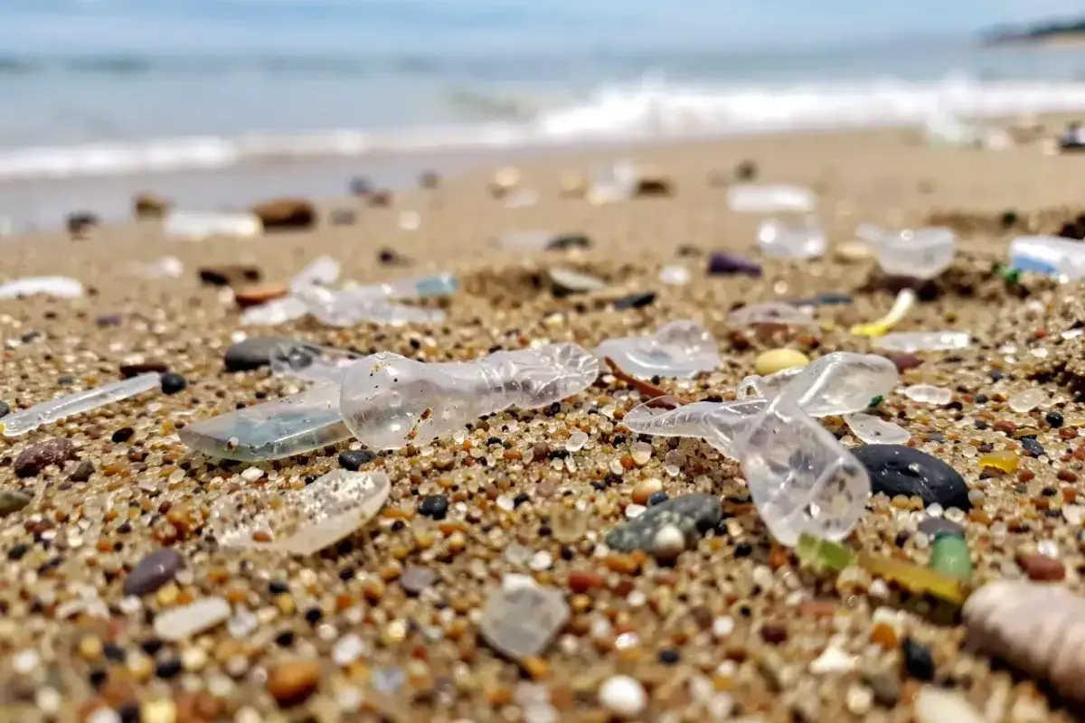 Plastic Debris Fragmenting on Shoreline