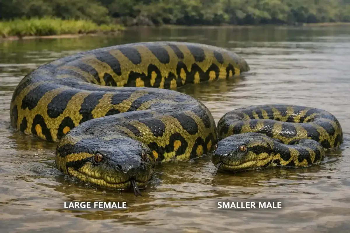 Female anaconda significantly larger than male