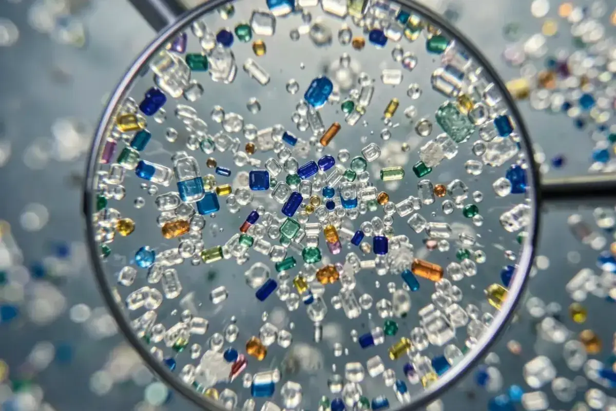 Microplastics Particles in Water Sample