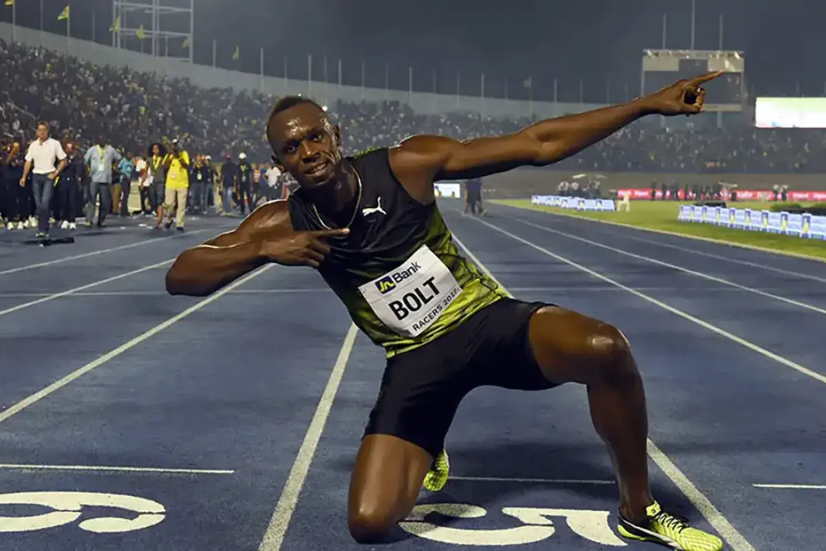 Usain Bolt signature lightning celebration