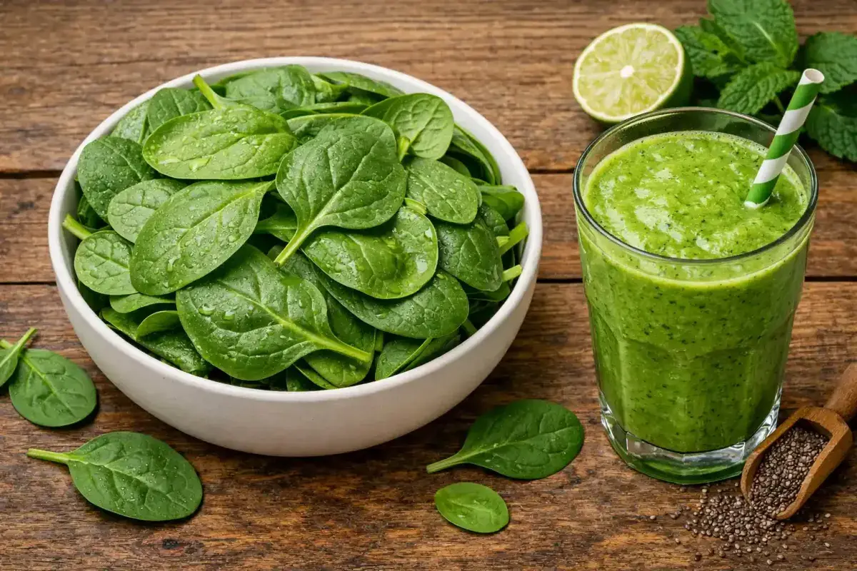 Spinach packed with iron and vitamins for healthy hair