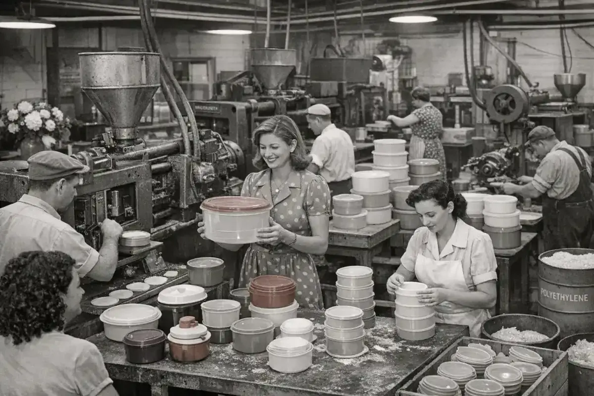 Manufacturing process of early plastic kitchen containers