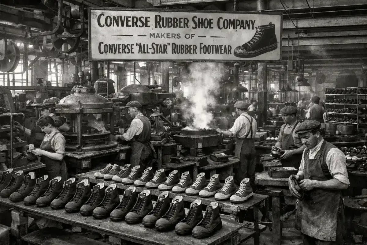 Vintage Converse rubber factory production
