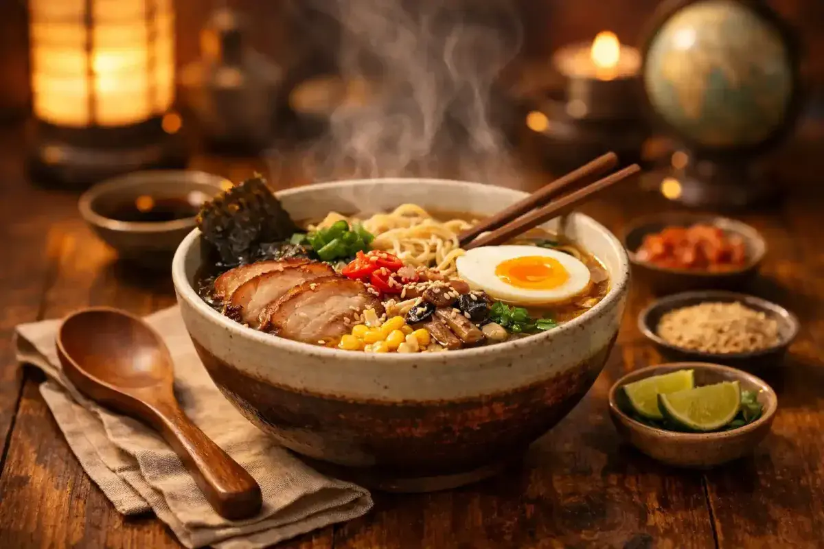 Comforting bowl of ramen representing global cultural connection