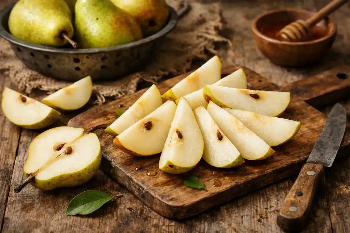 Pears with natural fiber for constipation support