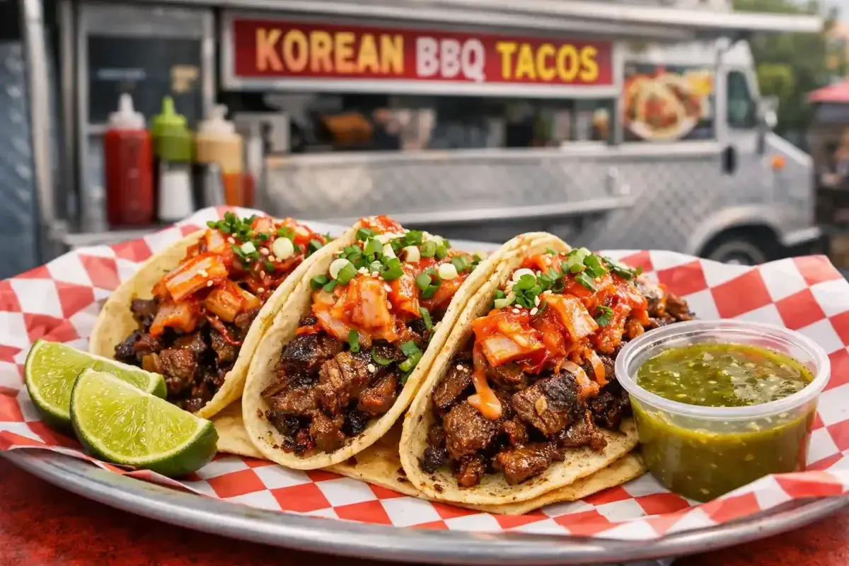 Korean Mexican fusion tacos inspired by Los Angeles street food