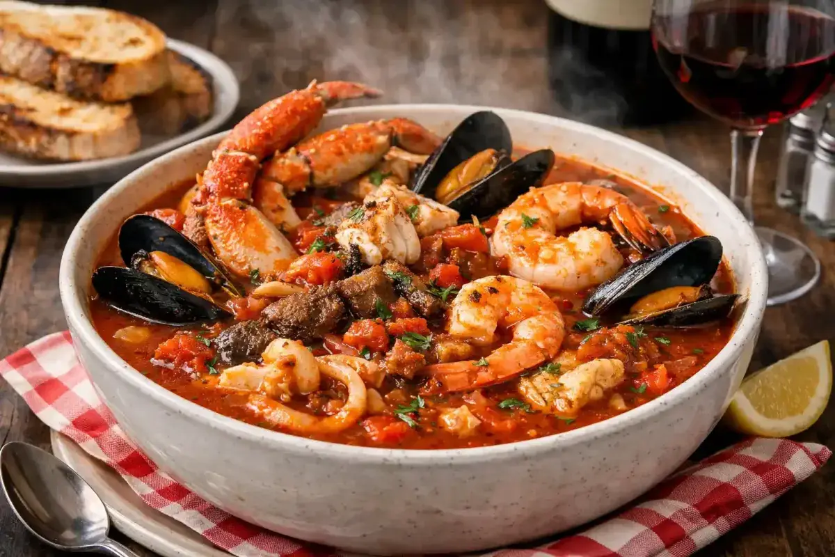Traditional San Francisco cioppino seafood stew